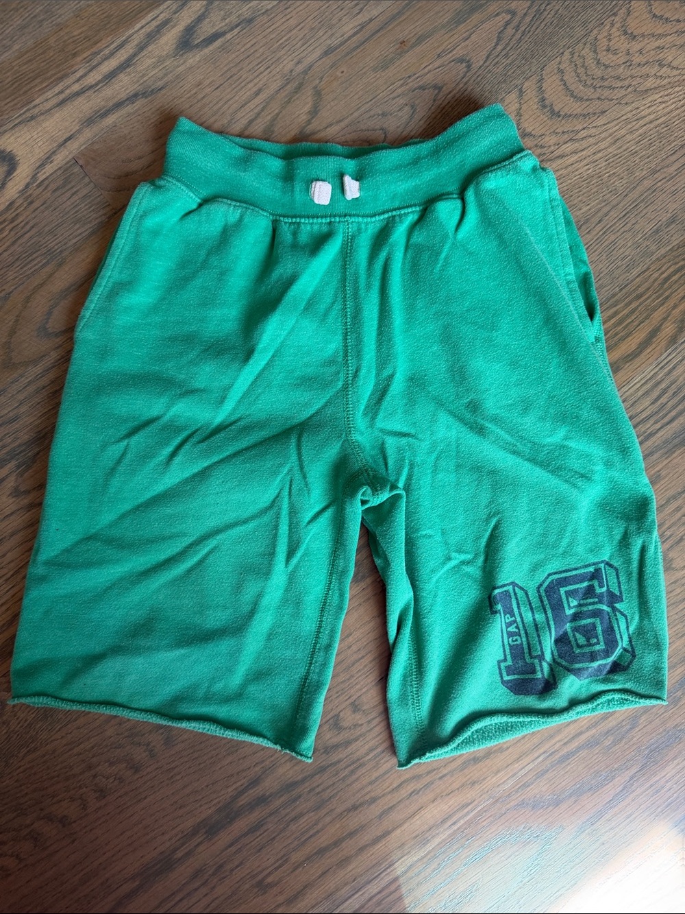 GAP Green Boys Sweat Shorts with '16' Graphic